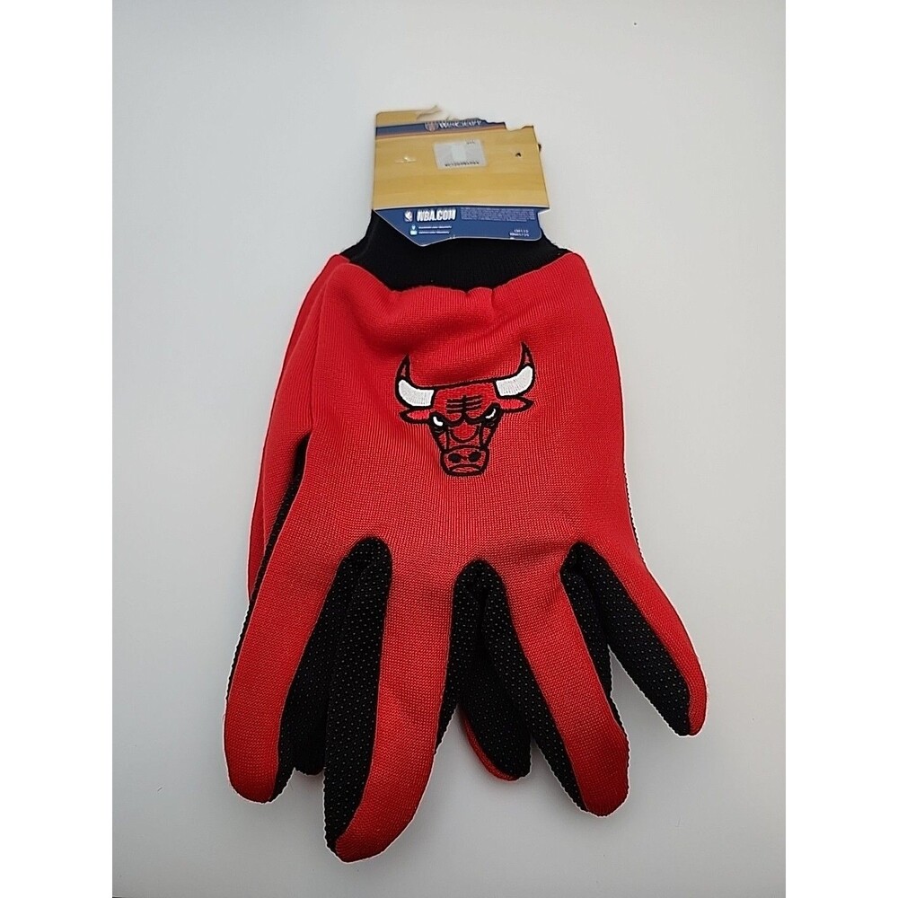 Wincraft NBA Chicago Bulls 2 Tone Non-Slip Utility Gloves Red Basketball New
